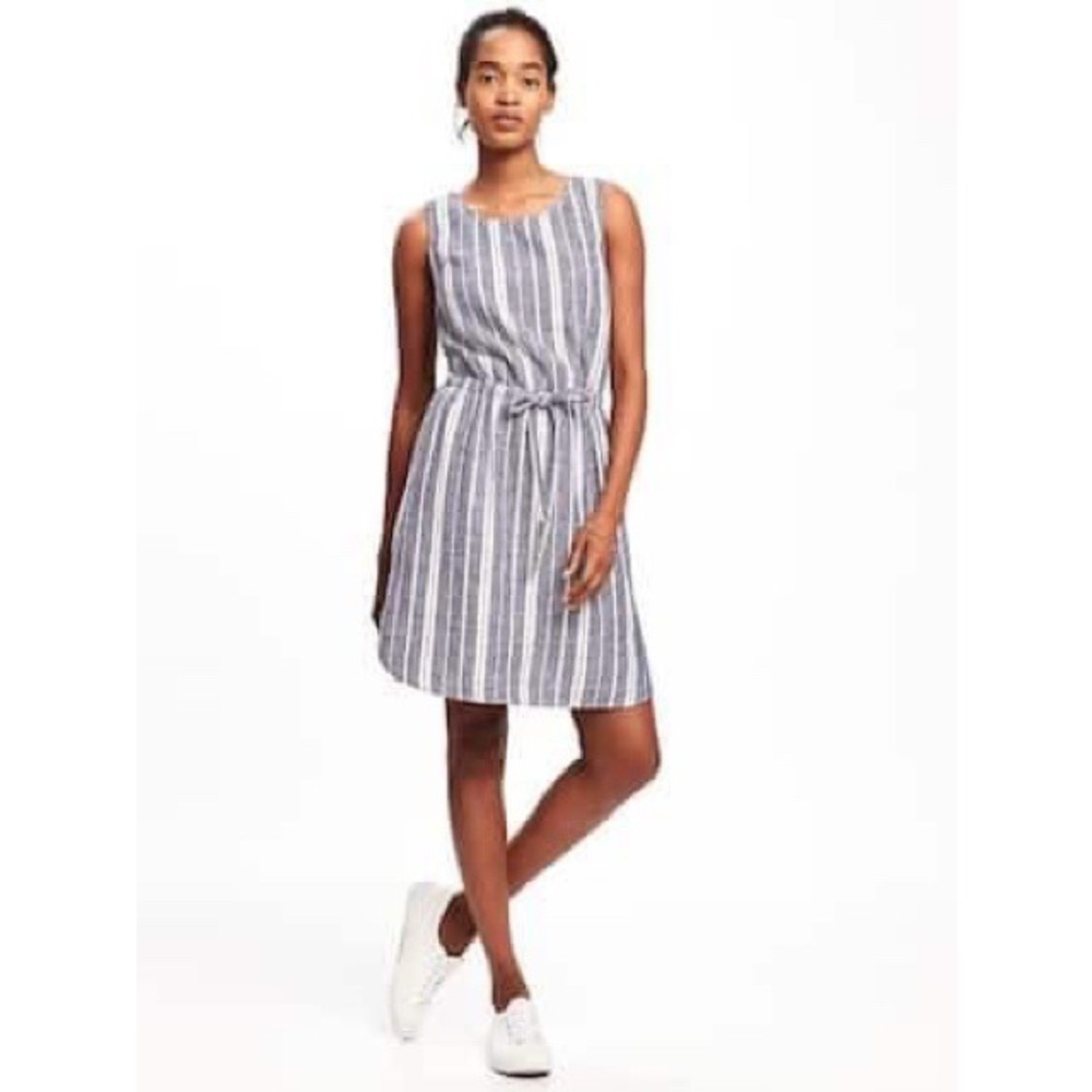 Old Navy Linen-Blend Tie-Waist Dress Size Small